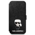 KARL LAGERFELD Orginalana torbica za iPhone 12/12 Pro 6,1" KLFLBKP12MIKMSBK Saffiano Ikonik Metal, crna